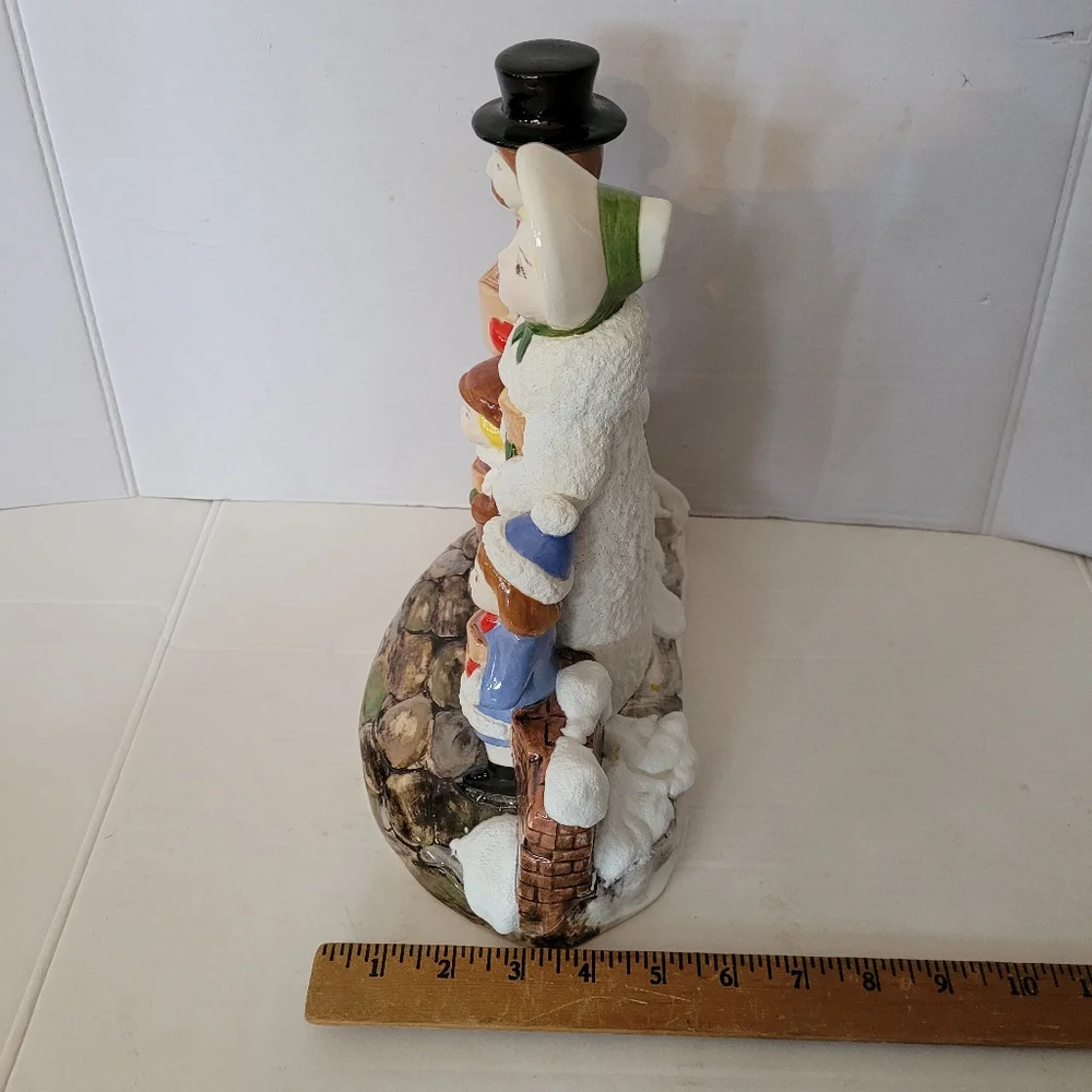 Vintage Victorian Christmas Carolers Family Handpainted Xmas Home Decor